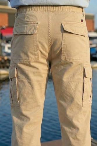 Image of Louis Philippe Men's Relaxed Straight fit Cuffed Bottom Hem for Jog & Travel Friendly with Multi Usage Pockets Casual Trouser
