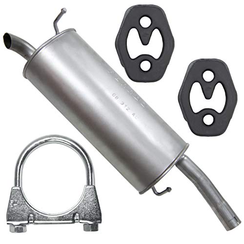 Adamot Endschalldämpfer Auspuff Endtopf für Fiesta 5 V MK5 1.25 1.3 1.4, Mazda 2 1 I DY 1.2