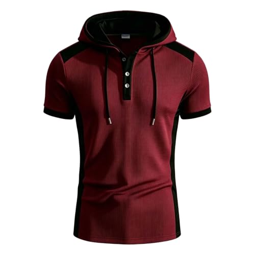 Sudadera sin mangas hombre azul top casual verano de punto con capucha L 3
