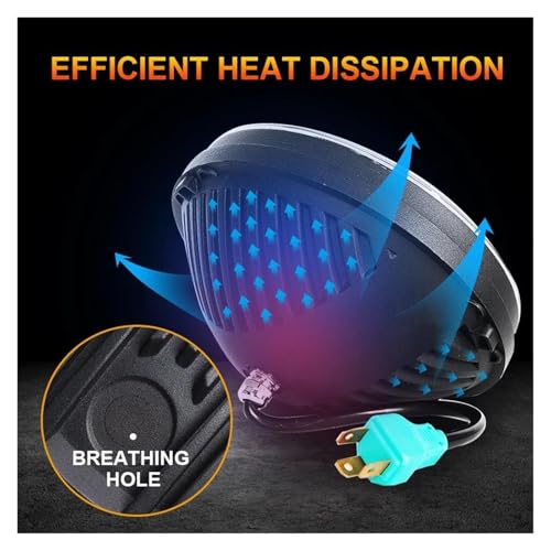 Phare Moto Optique Circulaire 7 Pouces Finition Premium pour 93-08 - 7