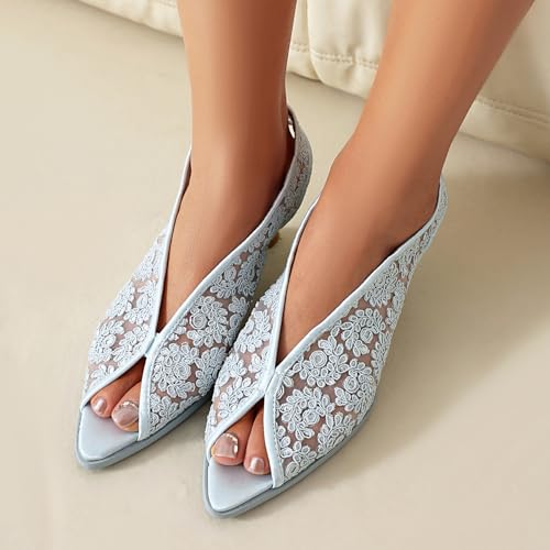 Gicoiz Bride Wedding Low Kitten Heel Peep Toe Slingback Pumps4