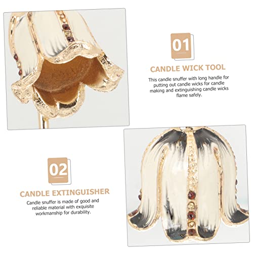 Unomor Candle Safely Candle Snuffer Candle Snuffer Vintage Candle Lovers Ideas Tealight Candles Snuffer Candle Wick Clipper Candle Put Out Tool Decor Straight Metal Handle