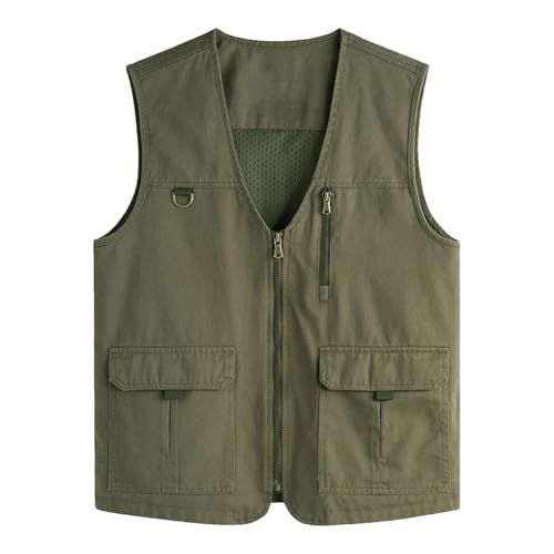 Men's Outdoor Lightweight Sleeveless Jacket Summer Casual Work Vests With Pockets