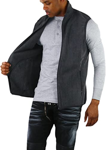 Image of ToBeInStyle Men's Zip Up Sleeveless High Collar Polar Fleece Vest
