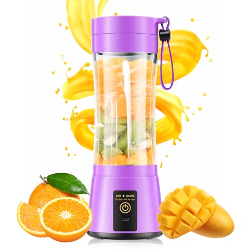 Image of Portable Blender for Smoothies & Shakes - Cordless Personal Size Mini Blender with BAP Free Juice Cup, USB Rechargeable Suit for Sports /Picnic