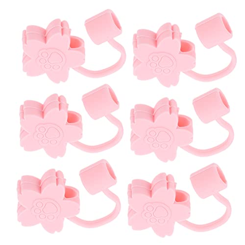 Cabilock 6 Piezas Tapa antipolvo de sombreros de sombreros Bebiendo reutilizable gorras tapas de de silicona cubierta de puntas de de silicona gel de sílice rosa
