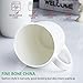 White Thin Over 45% Bone Content Fine Bone China Coffee Mugs 10 oz, Lightweight Porcelain Cups for Espresso Latte Mocha Cappuccino, Luxury Ceramic Tea Cup Set of 4, Dishwasher Microwave Freezer Safe