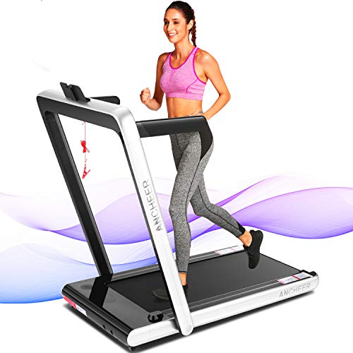 ANCHEER 2 in1 Folding Treadmill, 2.25HP Under Desk Electric Treadmill with Remote Control