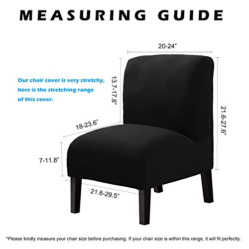 WOMACO Armless Accent Chair Slipcover Stretch Accent Slipper Chair Cover Removable Oversized Big Chair Furniture Protector Slip Cover for Home Hotel (Dark Gray, 1)