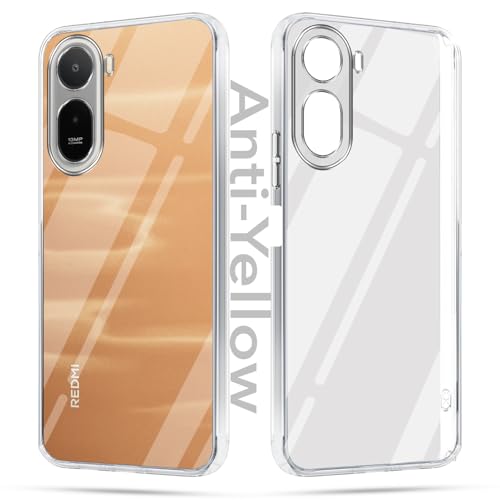 Image of Jkobi Lifetime Anti-Yellow Clear Back Cover Case for Redmi A7 Pro 5G (Sleek Hard Crystal | Shockproof and Camera Protection)