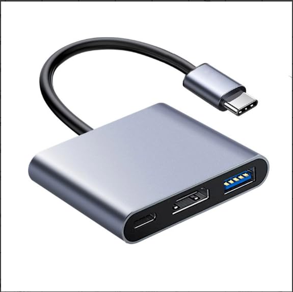 Adaptador USB C HDMI 4K, 3 en 1 USB-C Multiport Hub con puerto de carga PD de 100 W, HDMI 4K, transferencia de datos USB 3.0 para MacBook, iPad, iPhone 15, Surface, Samsung S24 y más