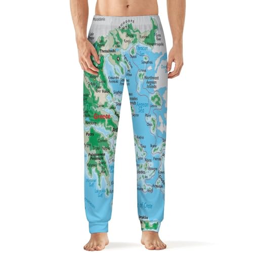 Maps of Mauritius Men's Pajama Pants, Soft And Warm Pajama Sleep Sets - Main Image