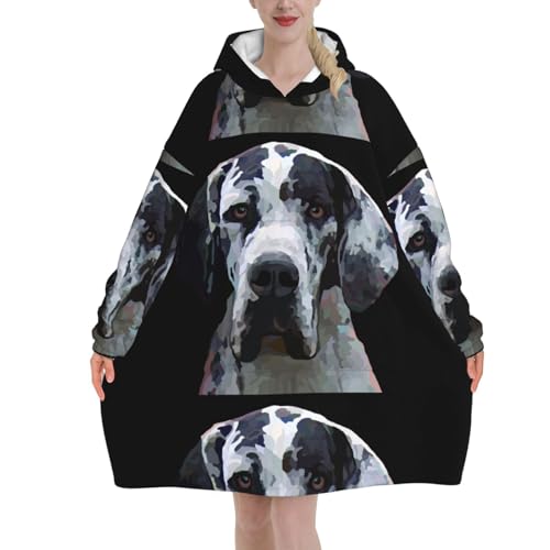 Sweat à capuche couverture chaud contre le froid hivernal motif Grand Danois
