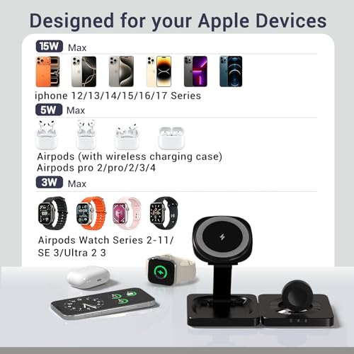 Image of 3 in 1 MagSafe Wireless Charging Station for iPhone AirPods Apple Watch