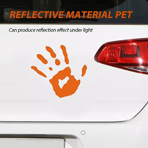 Image of gunhunt 2 Pcs Wave Stickers, Automobile Wave Activity Auto Waving Hand Stickers, Car Decoration for Rearview Mirror Left Right, Compatible with Most Car Models Mirror Decorative Sticker (Orange)