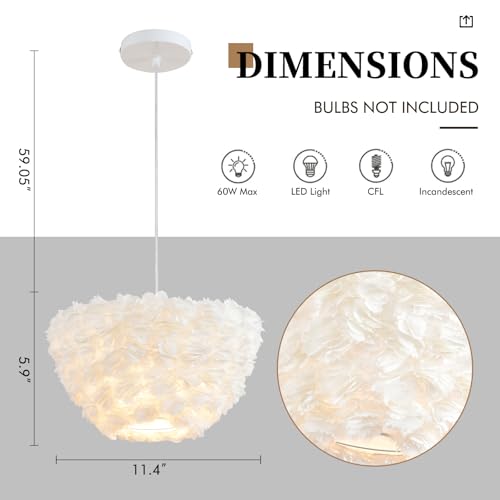 Image of ZYLEISENBAO White Pendant Light Modern Ceiling Hanging Lighting Dinning Room Chandelier Flower Pendant Lights for Kitchen Island Living Room Entry Restaurant Hotel Hallway Cafe Women Bedroom