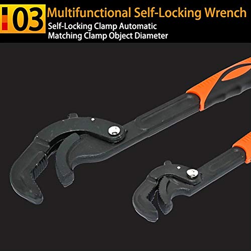 14-30/30-60Mm Universal Key Pipe Wrench Open End Spanner Set High-Carbon Steel Snap N Grip Tool Plumber Multi Hand Tool (Color : 14 30Mm) #TOP6