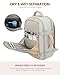 LOVEVOOK Travel Backpack For Women, 40L Carry On Backpack Flight Approved, TSA Personal Item Travel Bag Fits 17 Inch Laptop, Business Weekender Overnight Waterproof Daypack With 2 Cubes, Grey-Pink