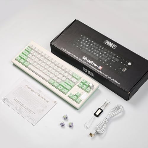 EPOMAKER Shadow-X Gasket Mechanische Tastatur - Kabellos Mit Bildschirm, Hot Swap, 3000mAh Akku, Für PC/Mac
