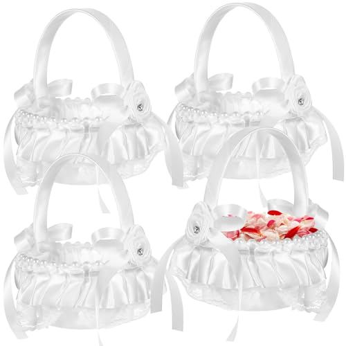 Lot de 4 corbeilles à fleurs pour mariage, mariage, cérémonie, fête