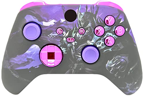 Image of Hand Airbrushed Fade Custom Controller Compatible with Series X /S & One (Series X /S Purple Knight W /Purple Chrome Inserts)