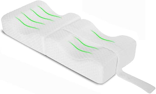 Miniatura 1 de Almohada de rodilla ajustable para dormir de lado, almohadas de piernas de espuma viscoelástica para dormir, almohadas de elevación de piernas con