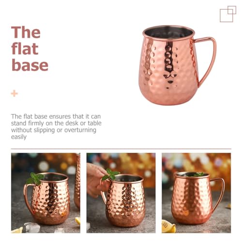Taza para moscow mule de acero inoxidable antideslizante con base plana 4