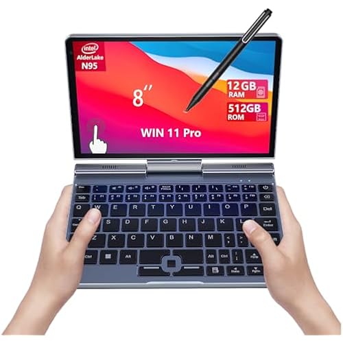 KOOFORWAY 8" 2-in-1 Mini Laptop, Intel N95, 12GB RAM, 512GB SSD