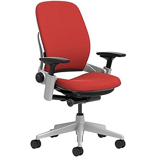 Steelcase Leap Office Chair - Ergonomic Work Chair with Wheels for Carpet Flooring - Supports Unique Body Shape - with Natural Glide System & Liveback Technology - Scarlet Red Fabric