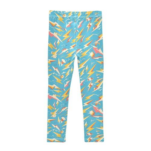 KLL Vintages Lightning Bolts Toddler Baby Girl Cotton Leggings Soft Full Length Yoga Pants Exercise2