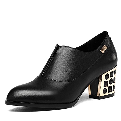 Chaussures d'automne pour femme à talon rond et semelle épaisse contre le vent