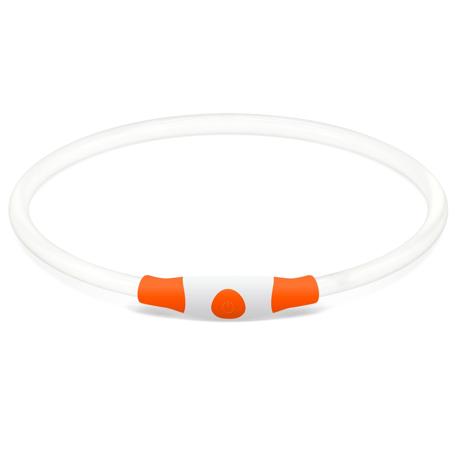 BSEEN Collar LED para perro, recargable por USB, collar de perro brillante para seguridad nocturna, collar de luz de moda para perros pequeños, medianos y grandes (naranja)