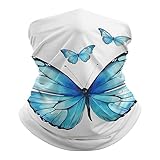 KWQDOZF Pañuelo para la cabeza con diseño de mariposas azules, bandana, diadema, pasamontañas, polaina para el cuello