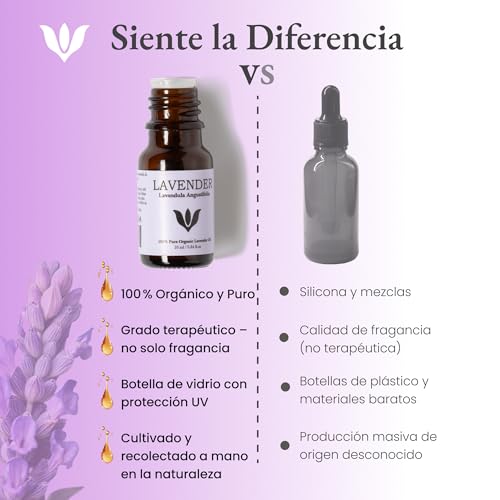 SANICULA Aceite Esencial de Lavanda Puro y Orgánico 100% - 10 ml, Destilado al Vapor para Humidificador y Piel - imagen 6
