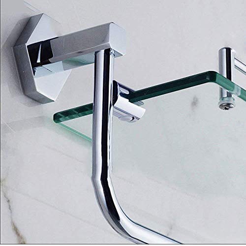 Estante cuarto de baño con barra y cristal templado de seguridad organizador
