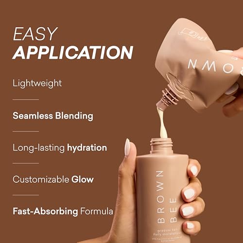 Image of Brown Bee Gradual Tan Daily Moisturizer Refill 200 ml - Eco Refill Pouch of 4-in-1 Gradual Self Tanner with Hydrating Skincare Ingredients