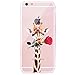 Produktbild CrazyLemon Hülle für iPhone 7, Hülle für iPhone 8, Ganzkörper Soft Flex Silikon Transparent Bumper Hülle für iPhone 7 / iPhone 8 / iPhone SE 2020 Case Cover 4.7 Zoll - Giraffe Essen Rose