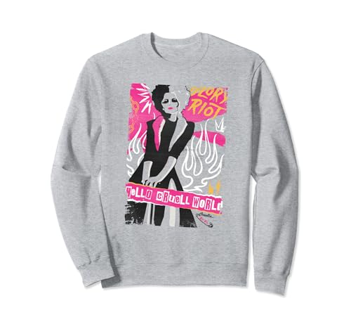 Sweatshirt Disney Cruella pull col rond motif Glory Riot pour fan de mode