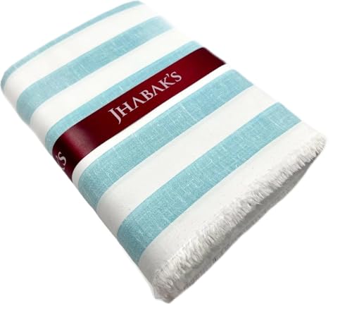 Image of JHABAK'S Unstitched Striped Shirt Fabric for Men - Cotton Linen Blend Lining Material - Shirt and Kurta Piece Cloth