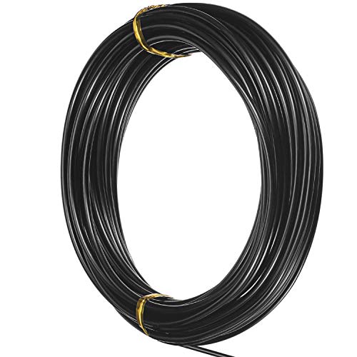 Image of TecUnite Aluminum Craft Wire for Sculpting Armature Bendable Craft Wire for DIY Jewelry Making(Black, 10 M X 3 mm, 1 Roll)