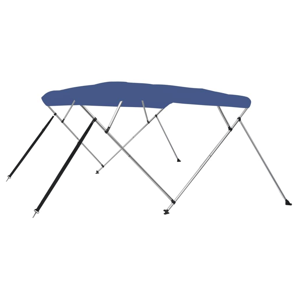 Bimini Top 4-łukowy daszek na łódź, granatowy, 243 x 196 x 137 cm, odporny na działanie promieni UV i wodoodporny, z regulowaną szerokością 185-198 cm, do łodzi kajutowej, motorówki, ochrona