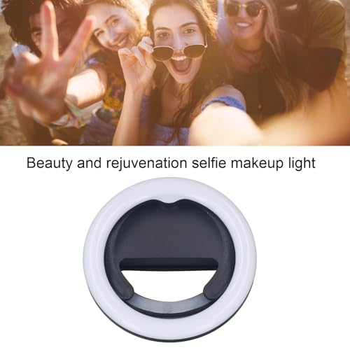 Luz de encaixe para telefone com rotação de 180 graus, luz de selfie de LED de 3 cores para celular,