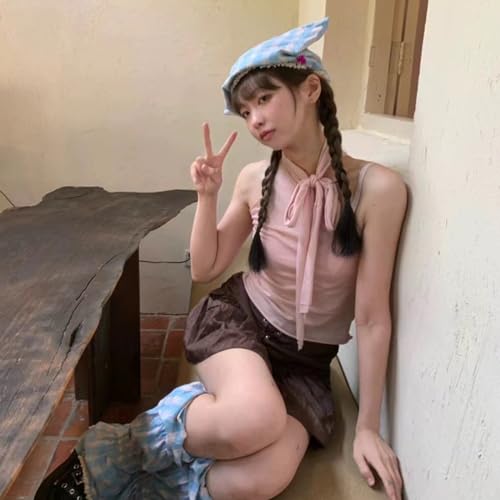 Girls Teens Cat Ear Hat Woman Hat with Small Grape Pendant Woman Teens Spring Sunproof Lace Trim Pullover Hat3