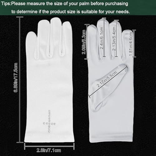 YukaBa First Communion Gloves with Rhinestone Cross for Girl and Boy, L7.1 in*W2.9in Medium3