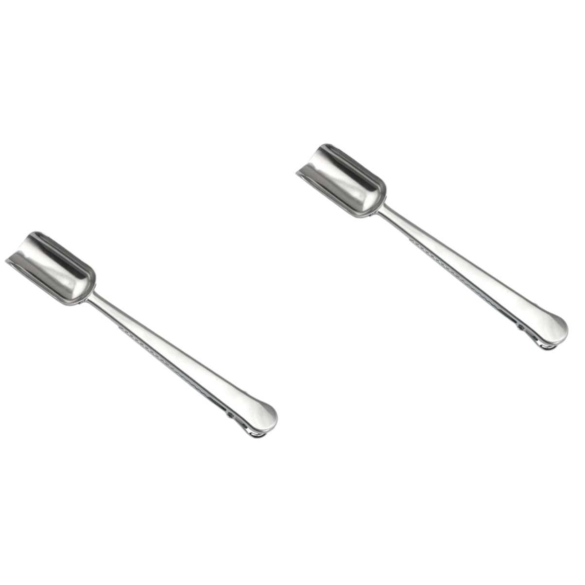 COLLBATH 2pcs Stainless Steel Tea Scoop with Clip Ergonomic Design for Easy Use for Kung Fu Tea Loose Leaf