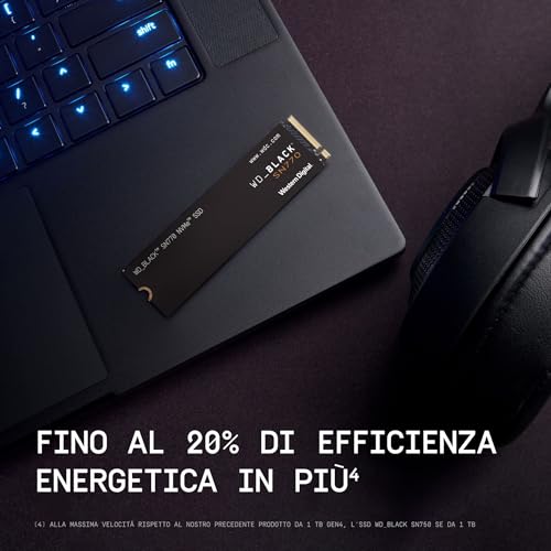 WD_BLACK SN700 2TB SSD Interno, M.2 2280 NVMe SSD con velocità fino a 5150 MB/s, 4850 MBs in scrittura, alte prestazioni per gaming, con PCIe Gen 4.0, SSD Gaming, Nero - Hdd - Immagine 5