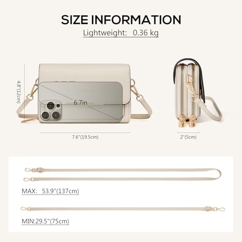 Roulens Klein Handy Umhängetasche,Damen Kleine Umhängetasche, Veganes Leder Crossbody Schultertasche Reisepass Handytasche mit Kartenschlitz Verstellbar Abnehmbar Schultergurt