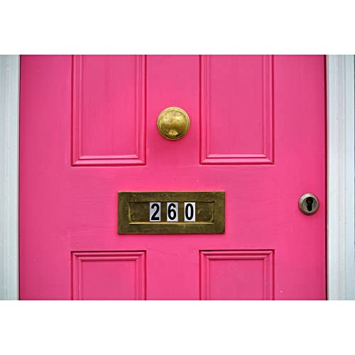 Image of Zonon 8 Sheets Mailbox Numbers Letters Stickers,1 Inch,Black in Silver