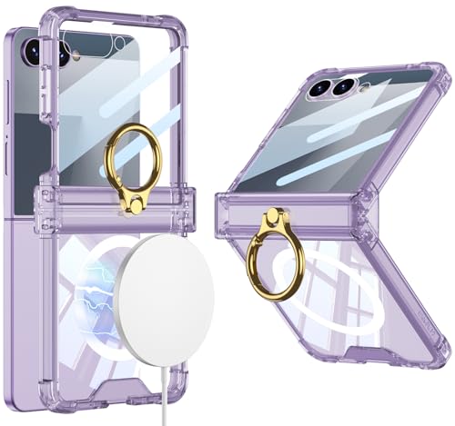 Coque Samsung Galaxy Z Flip 7 transparente violette idéale pour vos appels vidéo