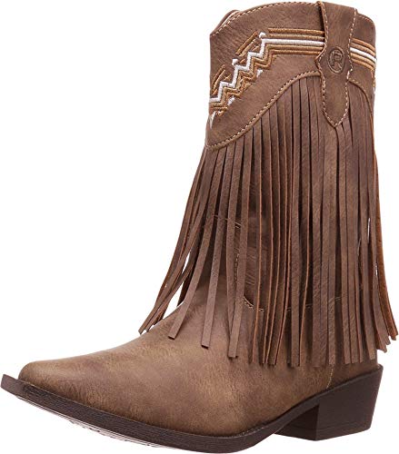 ROPER Girl's Fringes (Toddler/Little Kid) Brown Faux Leather/Vamp Fringe Shaft 1 Little Kid M